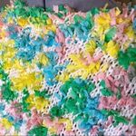 VTG 80s 90s Homemade Design Confetti Short Sleeve Sweater S Multicolor Barbie Multiple Photo 1