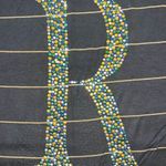 The Classic Womens T Shirt Top Striped Jeweled R Short Sleeves Pullover Black Size L Photo 1