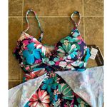 Island Escape Sail Away Gemini Underwire Tankini Top Size 6 Multicolor Blue Photo 4