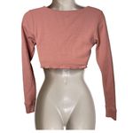 Beach Bunny  ELLA CROP TOP SWIMWEAR LONG SLEEVE IN WHISKEY ROSE sz S Photo 2