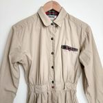 Vintage 90s Cotton Shirt Dress Tan Size 6 Photo 1