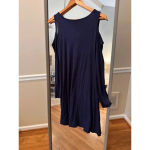 Qixing Navy Cold Shoulder Dress Size Small Blue Photo 4