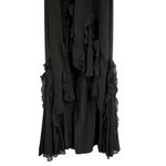 JS Collections Black Ruffle Halter Maxi Dress Sz 4 Cocktail Whimsigoth Prom Photo 2