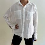 Urban Outfitters UO Luca Gauzy Cotton Button Down Shirt White Size S Photo 7