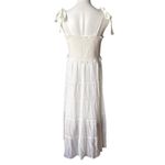 TALULAH  White Smocked Maxi Dress Shoulder Ties, Sz L Photo 1