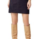 See By Chloe Ink Navy Plaid Cotton Pencil Skirt Size 40 Photo 0