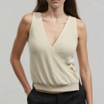 Banana Republic  Draped Wrapped Sweater XS Ribbed Knit Top Vest Office Minimalist Photo 0