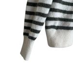 Madewell  Sweater Women M Gray Stripe Wrap Bodice Cozy Warm Contemporary Gorpcore Photo 4