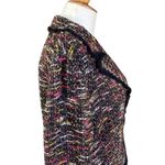 Anthracite Women's Blazer Jacket Sz 10 Tweed‎ Look Black Multi 100% Silk Photo 3