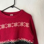 High Sierra  Vintage 90s Women's Fair Isle Snowflake Sweater Red Black Size L Photo 1