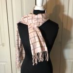 Weaver's Workshop Pale Pink Plaid Scarf Fringed Photo 6