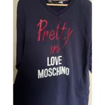 Moschino Love  Pretty In Sweatshirt Dress Size 8 Navy Jeweled Photo 2
