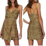 Vix Women’s M Lassi Lyssa Crossover Mini Dress Cheetah Animal Print Mobwife New Brown Size M Photo 1