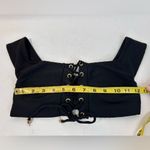 Blue Life  Black Textured Lace Up Crop Top /Swim Top size Medium Photo 4