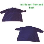 Grace PURPLE CASHMERE KNIT MOCK NECK SHORT SLEEVE PULL OVER SWEATER (XL) Photo 7