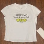 Lululemon XS Organic Cotton Baby Tee Tennis & Sports Club White NWT Preppy 1998 Photo 1