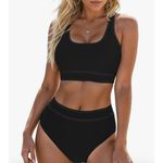 Black 2 Piece Bikini Swimsuit Bathing Suit‎ Blooming Jelly Size L Photo 1