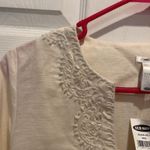 Old Navy NWT  Top Linen White Embellished Embroidery‎ 3/4 Sleeve Women's Small Photo 3