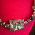 Vintage Wild Horse Jasper Statement Necklace | Natural Stone || Artisan | 24” Brown Photo 2