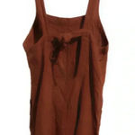 Abound  Burnt Orange linen sleeveless shorts romper -tie in back - Size Small Photo 2