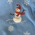 Breckenridge zippered sweatshirt blue snowflakes snowman cardigan jacket LP Photo 6