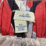 Anthropologie Linen Skirt Odille Pop Art Print Blue Size XS Photo 4