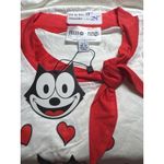 Unique Vintage  Felix The Cat Hearts Graphic Top‎ Red Neck Tie Womens L Photo 2