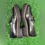 Sam Edelman Laurs Black Leather Loafers Shoes Women's 8.5 Black Platform Chunky Photo 6