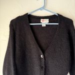 Cristina 70s‎ Vintage Wool Mohair Blend Cardigan Sweater Cropped V Neck Black L Size L Photo 1