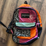 Jansport  Orange and Pink Zebra Backpack Photo 0