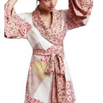 Anthropologie Floreat Effie Kimono Wrap Jacket XS S Patchwork Floral Bell Sleeve Photo 0