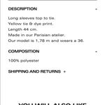 RECC Paris Gabi Top in Lemon Yellow & Cream Size undefined Photo 8