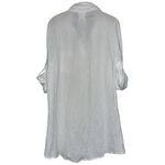 4our Dreamers Womens Size L White Crinkle Gauzy Cotton Lobster Embroidered Tunic Size L Photo 2