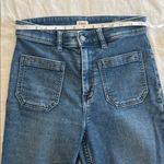 Faherty  Women's Stretch Terry Patch Pocket Flare Jeans in a dark blue wash 28 Photo 10