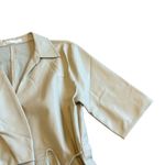 Oak + Fort  Cream Vegan Faux Leather Wrap Dress Midi Length Size Small Women's Photo 2