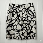 Doncaster Collection Black & White Floral Cotton Pencil Skirt Size 6 Vintage Photo 1