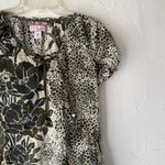 Koi by Kathy Peterson Y2k Scrub XS Floral Animal Print Short Sleeve Top Nursing Green Photo 1