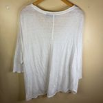 Tahari  Womens 2X Linen 100% Flowy Basic White T-Shirt 3/4 Sleeve Length Classic‎ Photo 4