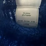 Laura Ashley Vtg  Mohair Sweater Blue Turtleneck Open Knit Crop Preppy Ski Soft L Photo 3