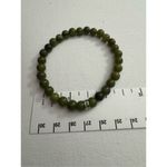 Women's Dark Green Earthy Stone Beaded Stretchy Slip On Bracelet Boho Photo 3