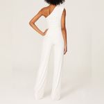 Nookie Treasure White Sequin One Shoulder Cocktail Jumpsuit Medium Photo 3