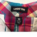 Lands' End  Plaid Shorts Womens Size 10 Mid Rise‎ Casual Colorful Photo 4