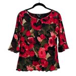 Lexi & Tasch Vintage Mesh Floral Top 90s Y2K Whimsigoth Boho Grunge Size M Black Size M Photo 0