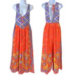 Free People  Linen Bali Honeydew Jumpsuit in Fiesta Combo Size Small NWT Bohemian Photo 9