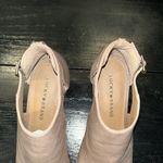Lucky Brand LP-Barimo Taupe Leather Peep Toe ankle booties w/Open Sides & buckle Photo 6