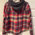 American Eagle  Oversized Pink Flannel Hoodie Photo 1