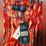 Caribbean Joe NWT  Multicolor Rayon Dress Cold Shoulder. V Neck. Sz: M. Photo 10