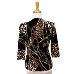 Boston Proper Cardigan Sz S Leopard Animal Chain Classy Maximalist Careerwear Photo 3