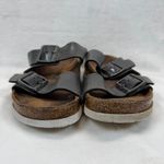 Birkenstock  Arizona Leather Sandals Gray Two Strap Slides EU 38N US 7‎ READ Photo 1