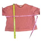 🌸Pale Sky Coral Quilted Sweatshirt L/ Cozy Crewneck Pillover Top Lounge Wear Pink Size L Photo 2